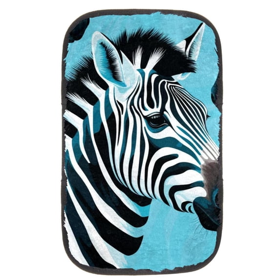 Zebra Soft Comfortable Printed Armrest Cover for Car, Furry Armrest Accessory, 12.5x8.2 Inch Armrest Pad