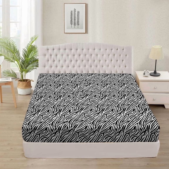 Zebra Solid 100% Egyptian Cotton 800 Thread Count Hotel Brand 1-Piece Extra Deep Pocket Fitted Sheet Fit Upto 24 Inches Deep Pocket Queen Size