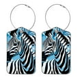 thumbnail image 1 of Zebra Square PU Leather Luggage Tags, 2 Pack, with Privacy Cover and Stainless Steel Ring - Suitable for Travel, Backpack, Handbag - Bag Tags, Handbag Tags, 1 of 7