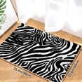 thumbnail image 1 of Zebra Stripe Black White Pattern Soft Small Velvet Area Rugs Non Slip Indoor Floor Carpet for Living Room Bedroom Decor, 1 of 5