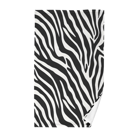 Zebra Stripe Design Bath Towel 100% Cotton Soft Thick High Absorbency Hand Face Towel Single Pack 16x28in