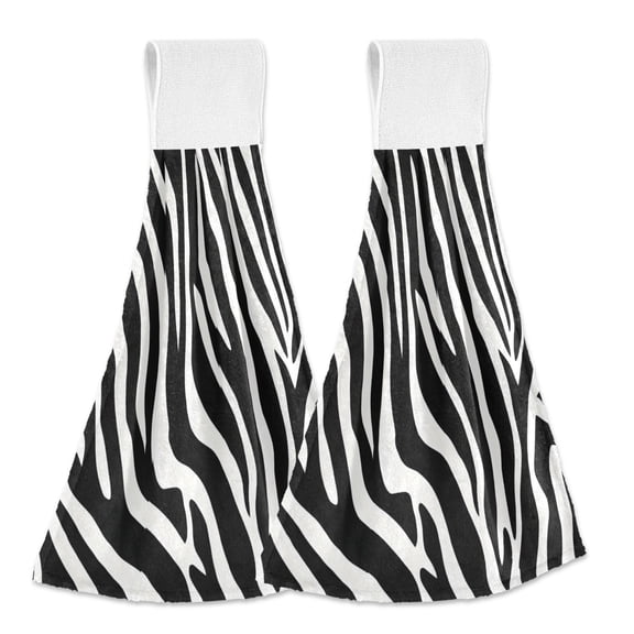 Zebra Stripe Design Hand Towels 2 Pack Quick Drying Home Storage Kitchen Towel Hooks Dish Cloths 14''x18''