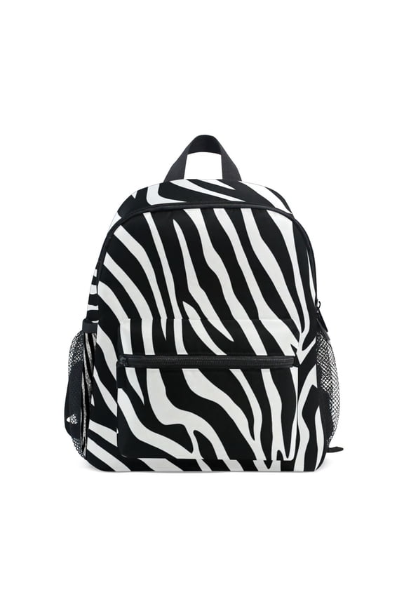 Zebra Stripe Design Mini Backpack Cute Small Backpack with Chest Strap and Whistle Ages 3-8