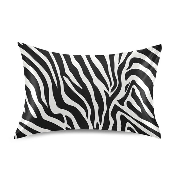Zebra Stripe Design Pillowcase Queen Size Luxury Silky Soft Wrinkle Resistant Envelope Closure 30x20in