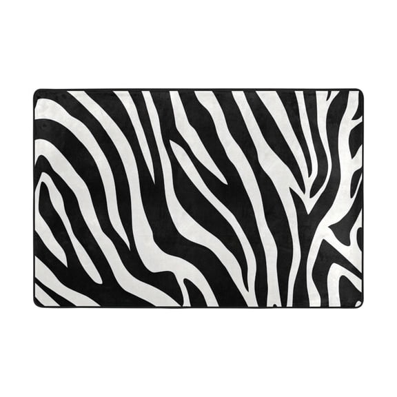 Zebra Stripe Design Rug 36x24in Memory Foam Absorbent Non Slip Plush for Bathroom Kitchen Entryway