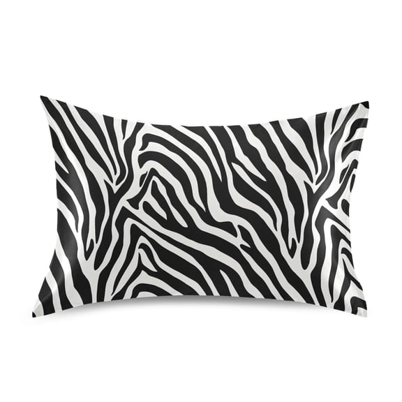 Zebra Stripe Design Standard Size Satin Pillowcase 20''x26'' Double-Sided Print Soft Wrinkle Resistant