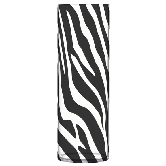 Zebra Stripe Design Vase Flower Vase Clear Unbreakable Plastic Tall Decorative 11.8in