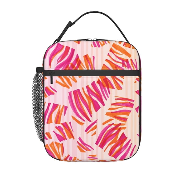 Zebra Stripe Lunch Bag Leakproof Insulated Pouch Travel Work Outdoor Morning Routine Thermal Meal Carrier Storage Case Abstract Stripes Case Pouch Bag