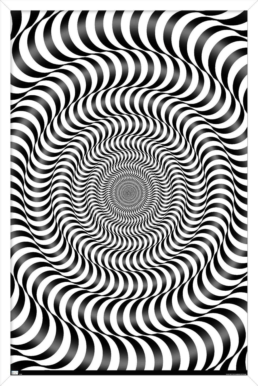 Zebra Stripe Optical Illusion Wall Poster, 14.725" x 22.375" Framed