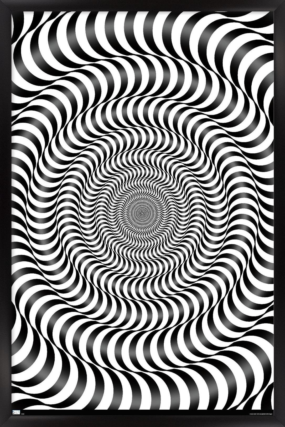 Zebra Stripe Optical Illusion Wall Poster, 22.375" x 34" Framed