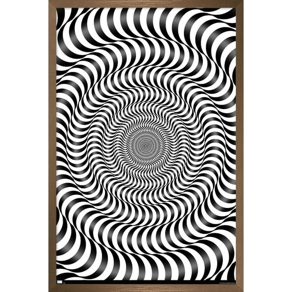 Zebra Stripe Optical Illusion Wall Poster, 22.375" x 34" Framed