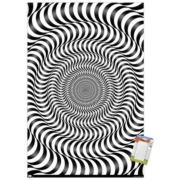 Zebra Stripe Optical Illusion Wall Poster, 22.375" x 34"