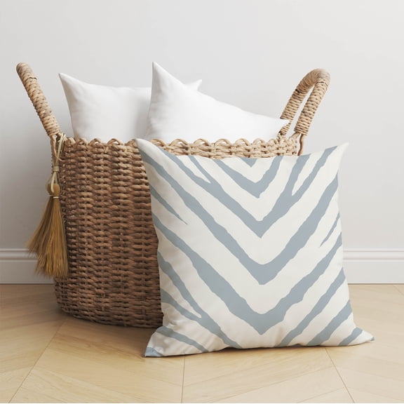 Zebra Stripe Slate Blue Throw Pillow