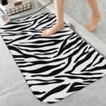 thumbnail image 1 of Zebra Stripe Soft Flannel Bathroom Rug 16"x24", Water Absorbent Non-Slip Bath Mat for Tub and Shower Room, 1 of 9