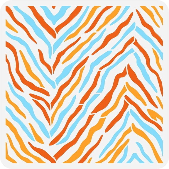 Zebra Stripe Stencil 11.8x11.8inch Reusable Zebra Stripe Drawing Stencil Large Size Zebra Stripe Pattern Stencil for Home DecorDIY