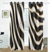 Zebra Stripes Blackout Curtains, 55W x 72/84L Living Room Bedroom Curtains, Heat Insulation and Sun Protection, 2-Pack