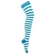 thumbnail image 1 of Zebra Stripes Over Knee High Tube Leg Warm Socks For Women and Girls in Pastel Blue With White Color, 1 of 1