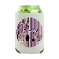 thumbnail image 1 of Zebra Stripes Pink Purple Orange Can Cooler - Drink Sleeve Hugger Collapsible Insulator - Beverage Insulated Holder, 1 of 4