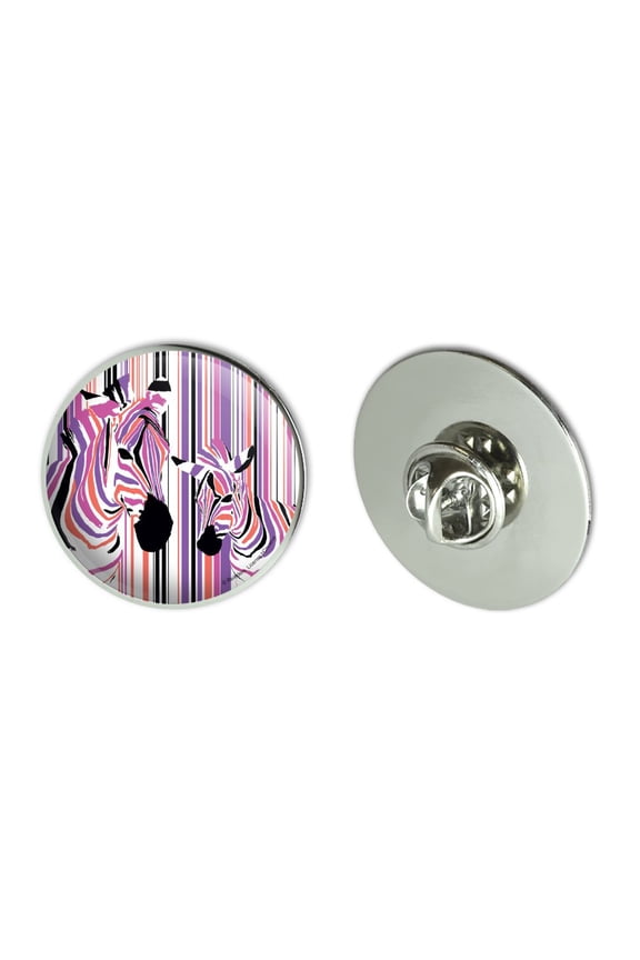 Zebra Stripes Pink Purple Orange Metal 1.1" Tie Tack Hat Lapel Pin Pinback