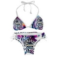 thumbnail image 1 of Zebra Stylish Bikini Set with Detachable Sponge & Adjustable Strap, 2-Pack One-Piece Swimsuits for All Scenes, 1 of 6
