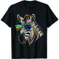 thumbnail image 1 of Zebra Sunglasses Artwork | Animal Colorful Zebra Black oversized loose and comfortable T-Shirt, 1 of 3
