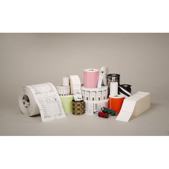 Zebra Thermal Transfer Barcode Label, 2.25" x 1.25" Paper Label with 1" Core, 2,100 Labels Per Roll, 12 Rolls