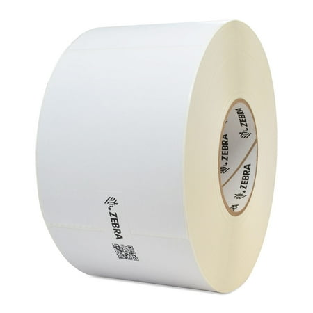 Zebra Thermal Transfer Barcode Label, 3" x 3" Polyester Label with 3" Core, 1,880 Labels per Roll, 4 Rolls