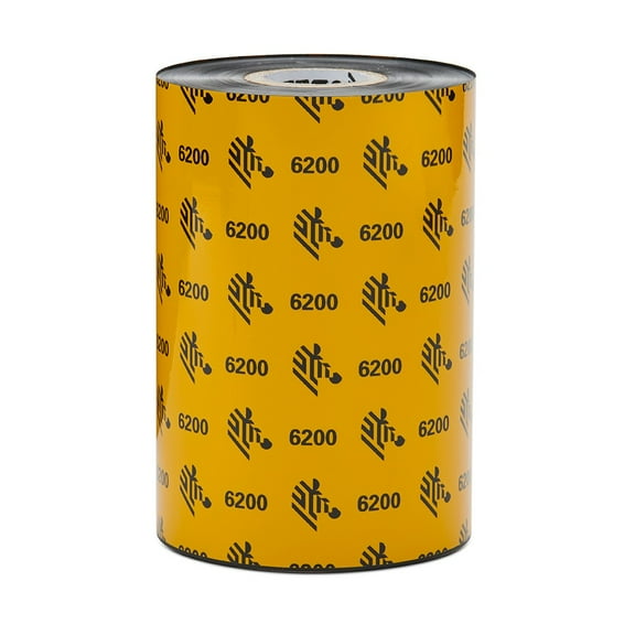 Zebra Thermal Transfer Resin Ribbon, 4.33" x 1476' Roll with 1" Core, 6 Ribbons