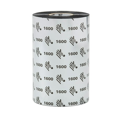 Zebra Thermal Transfer Wax Ribbon, 4.33" x 1476' Ribbon with 1" Core, 18 Ribbons