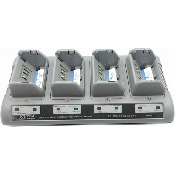 Zebra UCLI72-4 Quad Battery Charger (AC18177-5)  4-Slot Multi-Battery Charging Dock for QL, RW, and ZQ Mobile Printer Series
