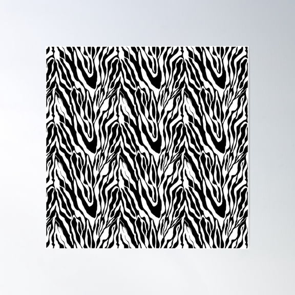 Zebra Wild Animal Skin Pattern Poster Wall Art, Modern Wall Decor For Living Room Bedroom, 16x24 UNFRAMED