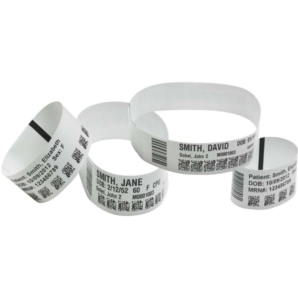Zebra Z-Band Comfort Direct Thermal Wristband, 1" x 11", 300 Wristbands Per Roll, 6 Rolls