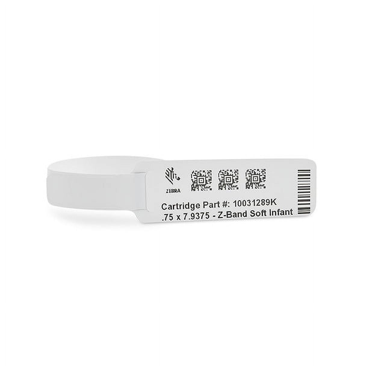 Zebra Z-Band Direct Thermal Neonatal Wristband, Polypropylene/Soft Nylon, 1" x 8", 263 Wristbands Per Cartridge, 6 Cartridges