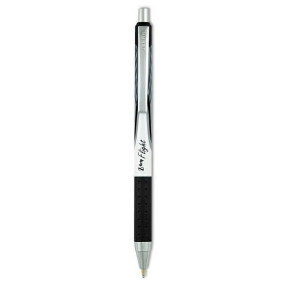 Zebra Z-Grip Flight Ballpoint Pen, Retractable, Bold 1.2 mm, Black Ink, Black Barrel (20924), Each