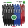 thumbnail image 1 of Zebra Z-Grip Recycled Ballpoint Pens Medium Point 1.0mm Assorted Ink 24/Pack (20304), 1 of 5