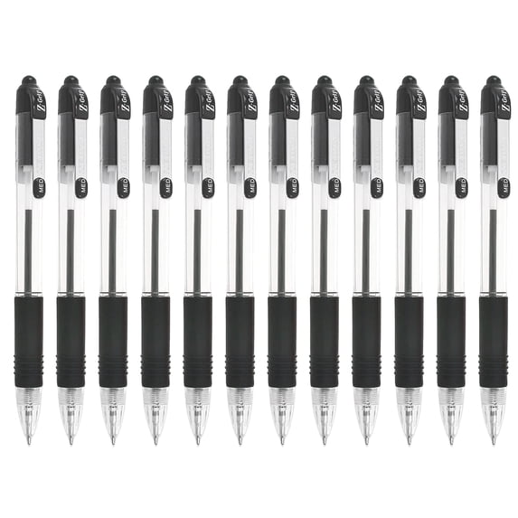 Zebra Retractable Ballpoint Pen, Black Ink, 1.0mm Nib, Transparent ...