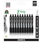 Z-Grip Retractable Ballpoint Pens, 1.0mm, Black Ink, 20-Pack
