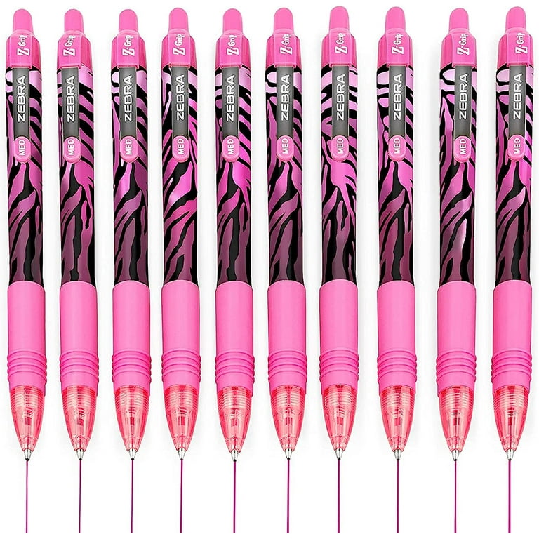 Zebra Z-Grip Smooth Colored Ballpoint Pen, Stripe Pink