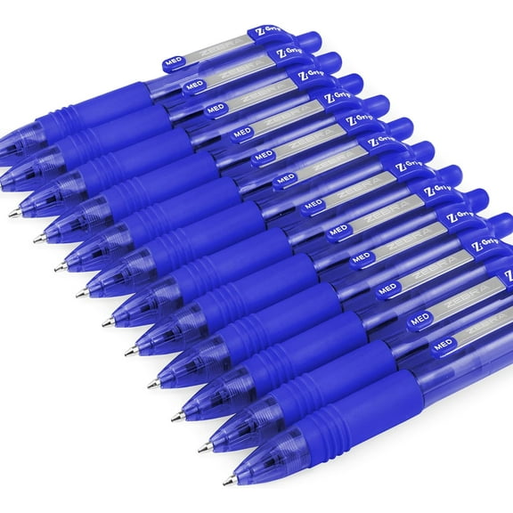 Zebra Z-Grip Smooth Mini Retractable Ballpoint Pens - 1.0mm - Blue - Pack of 12