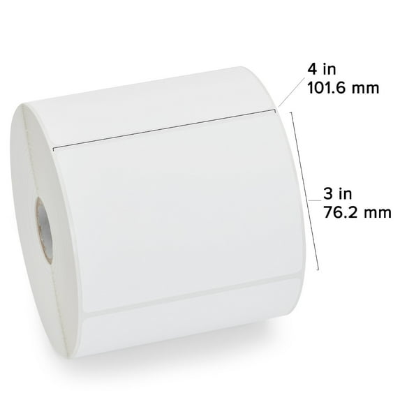 Zebra Z-Perform 1000D Direct Thermal Labels, 4" x 3" Label, 0.75" Core, 155 Per Roll, 36 Rolls