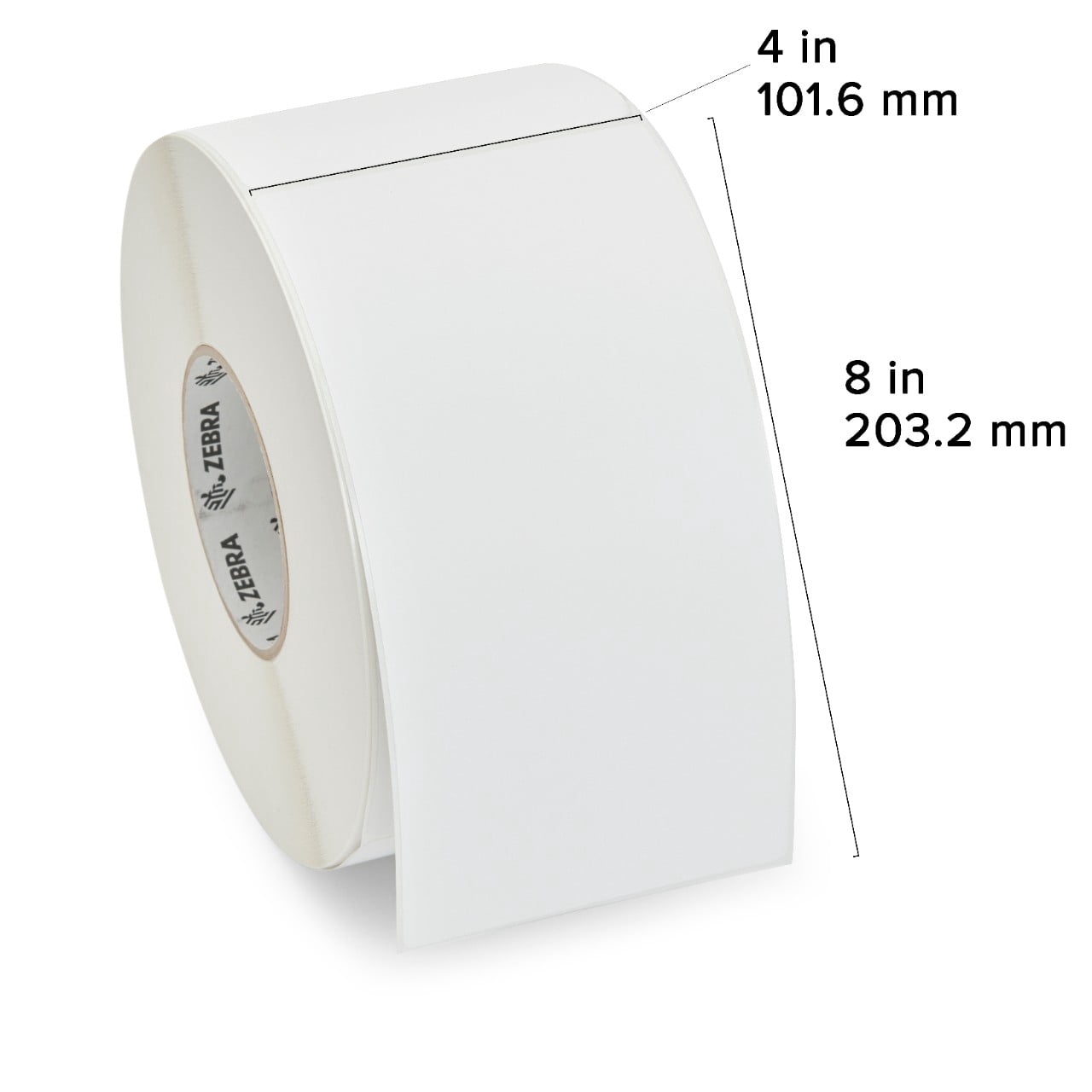 Zebra Z-Perform 1500T Thermal Transfer Labels, 4" x 8" Label, 3" Core, 750 Per Roll, 4 Rolls