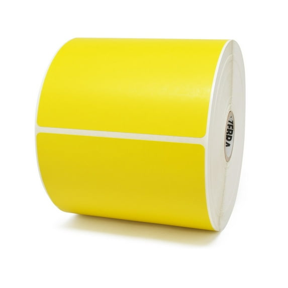 Zebra Z-Perform 2000D Direct Thermal Labels, 4" x 6" Yellow Label, 1" Core, 430 Per Roll, 6 Rolls
