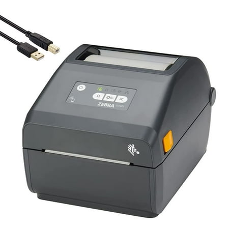 Zebra ZD421 300 dpi Direct Thermal Only Desktop Printer - Ethernet, Bluetooth and USB Connectivity, 4.27" Print Width, 4 IPS, Monochrome Barcode Label - ZD4A043-D01E00EZ,4 Feet USB PrinterCable