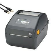 Zebra ZD421 300 dpi Direct Thermal Only Desktop Printer - Ethernet, Bluetooth and USB Connectivity, 4.27 Print Width, 4 IPS, Monochrome Barcode Label - ZD4A043-D01E00EZ,4 Feet USB PrinterCable