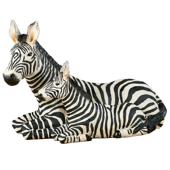 Zebra and Foal Table Sculpture Black