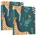 thumbnail image 1 of Zebra in Leaves 3 Ring Binders 1.5 inch Hardcover File Folders with Interior Pockets A4 Size Organizer for School Office Hospital Set of 2, 1 of 8