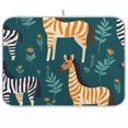 thumbnail image 1 of Zebra in Leaves Dish Drying Mat Dish Drainer Rack Mats Water Absorbent Non-Slip Easy Clean Heat Resistant for Kitchen Counter, 1 of 8