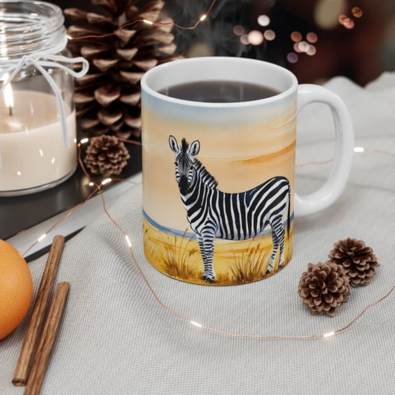 Zebra in the Savanna Coffee Mug, Zebra, Zebra Mug, Watercolor Zebra, Animal Mug, Savanna, Zebra Coffee Mug, Zebra Gift Ideas, Zebra Lover,.