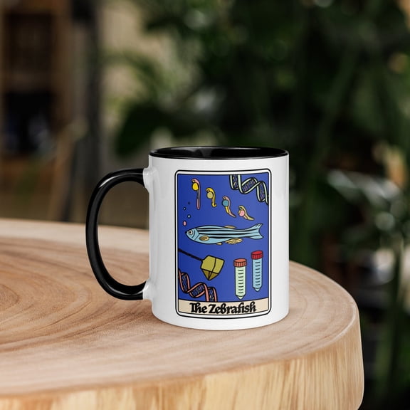 Zebrafish Biology Mug Danio Rerio Science Gift Lab Research Illustration Coffee Cup for Scientists and Biologists Ceramic Mug 11oz