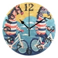 thumbnail image 1 of Zebras Bikes Clouds 10 inch Wall Clocks Non Ticking Easy to Read Battery Decorative for Home Bathroom Kitchen Bedroom Living Room, 1 of 8